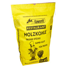 Favorit Grill-Holzkohle 10 kg (aus reinem Laubholz, extra große Körnung, langanhaltende Glut, Grillkohle in Restaurant-Qualität)