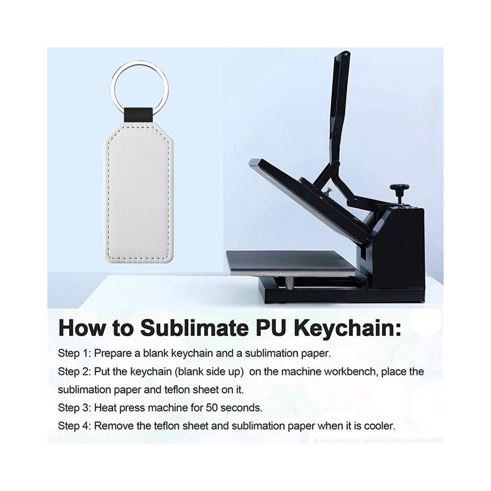 20Pack Sublimation Blanks Keychain Glitter Pu Leather Keychain Heat Transfer Keyring Sublimation Blank Rectangle Black 4713620808579