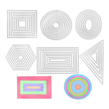 6 Pieces Cutting Die Stencils Metal Set,Different Shape Die Cut Polygon Embossing Tools for Card Making Supplies Photo