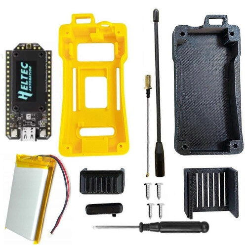 Heltec V4 Meshtastic WiFi LoRa 32 Dev-Board Case Set con batteria da 3000 mAh, antenna morbida, ESP32 1