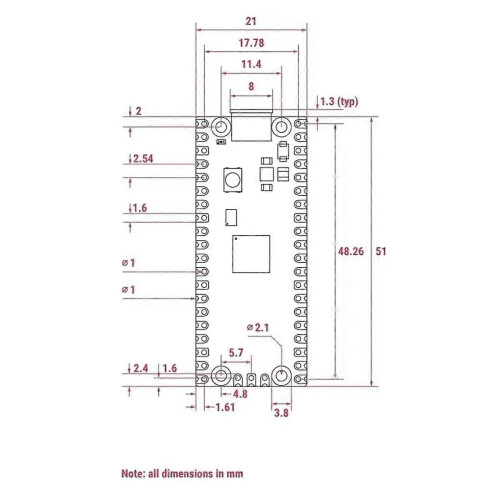 For Pico 2 Kit with LCD Display Development Board RP2350 Microcontroller ARM -M33 Motherboard 2
