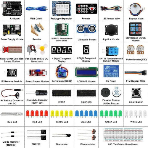 Super Starter Learning Kit compatible UNO R3 Development Board Super Starter Kit RFID Upgrade Kit Tutorial Learning Kit 1
