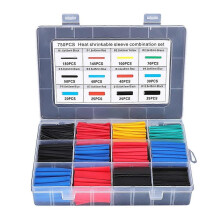 750 pezzi Tubo termoretraibile Isolamento Tubo restringibile Assortimento Guaina per cavi elettronici