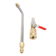 Curved Pressure Washer Extension Wand with Ball Valve, 1/4" Connector, Gutter Cleaner Attachment Rod, 30