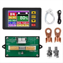 Misuratore di tensione, corrente e potenza con display DC7-200V Voltmetro Tester di capacità della batteria
