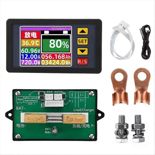 DC7-200V Weergave Spanning Stroom Vermogensmeter Voltmeter Batterijcapaciteitstester Bidirectionele