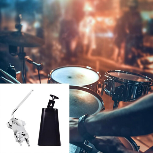 Complete Drum Accessory Set Clamp Cowbell and Stick Included 1