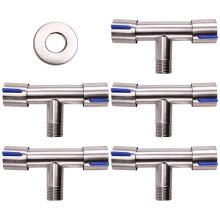5PCS Dual Control 1 in 2 Out Bathroom Toilet Angle Valve Washing Machine Dual Water Bidet Angle Valv