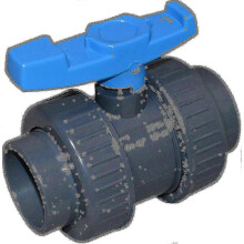 50mm PVC Ball Valve, Gray 0827, 50mm Sleeve, BSP Thread Both Ends