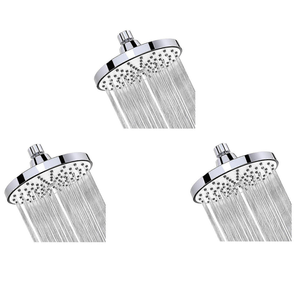 3X Shower Head 6 Inch Anti-Leak Anti-Clog Fixed Rain Showerhead Rainfall Relaxation And Spa (Silver) 9319739702231
