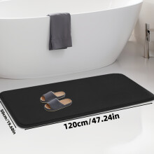 (Black, 50cm*120cm (19.68in*47.24in)) Memory Foam Bath Mat, Quick-Drying And Washable Bath Mat, Carpet Floor Mat for Bedroom