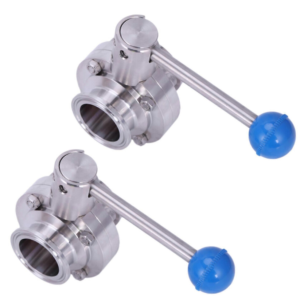 2X 1-1/2Inch 38Mm Sus304 Stainless Steel Sanitary 1.5Inch Tri Clamp Butterfly Flow Control Valve Hom 9319739700749