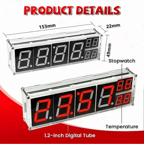 DIY Kit Electronic ESP8266 Network Clock WiFi Module 8-Bit Digital Tube Display Time Temperature Practice Kit 1