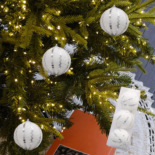 Christmas Ball White Decoration Set 3pcs 2