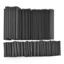 Kit assortimento di 127 pezzi di guaine termoretraibili per connessioni elettriche e cavi.