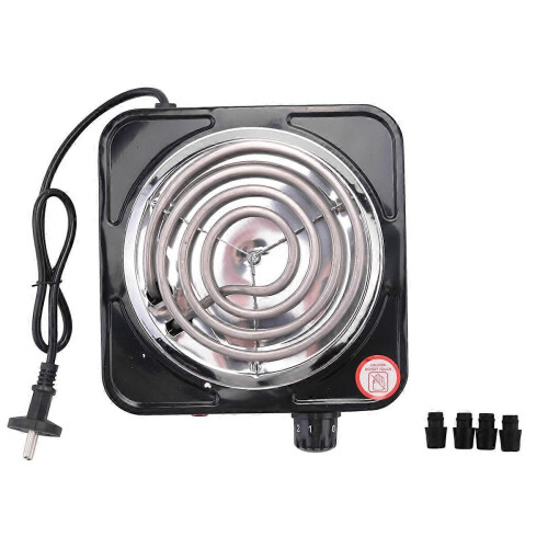 Ηλεκτρική εστία με έναν καυστήρα, 1500W, μαύρη και ανοξείδωτη πρίζα Eu 1