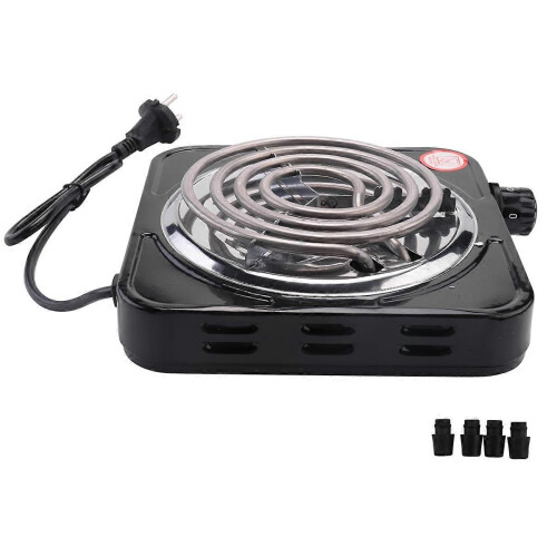 Ηλεκτρική εστία με έναν καυστήρα, 1500W, μαύρη και ανοξείδωτη πρίζα Eu 2
