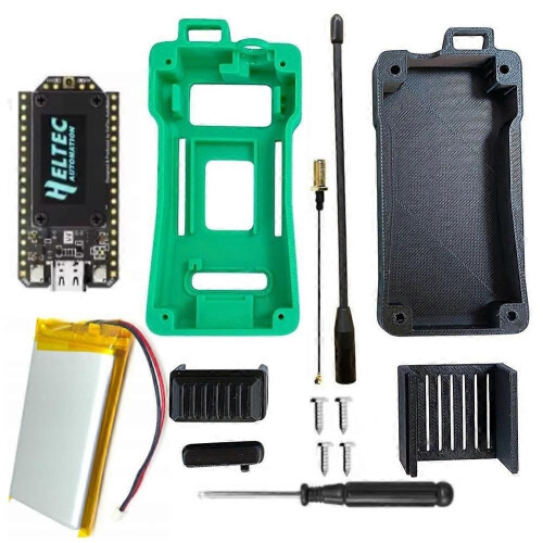 Heltec V4 Meshtastic WiFi LoRa 32 Dev-Board Case Set con batteria da 3000 mAh, antenna morbida, ESP32 2
