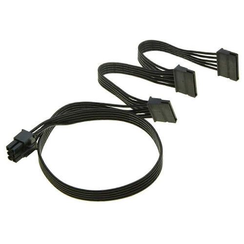 Καλώδιο τροφοδοσίας PCIe 6 ακίδων αρσενικό σε 3 SATA για Focus -Σειρά M12II Σειρά PRIME GX TX KM3 2