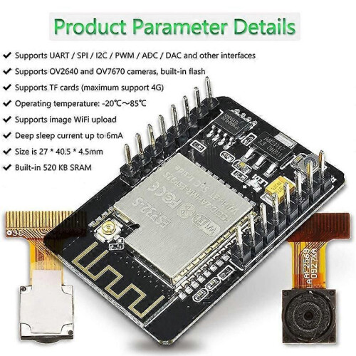ESP32-CAM WiFi + Bluetooth Module Camera Module Development Board ESP32 with Camera Module OV2640 2M 2