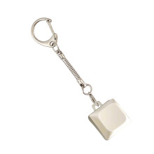 RGB Keycap Toy with Glowing Stress Relief, White RGB Illuminated Mechanical Keyboard Keychain