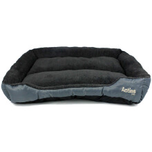 XXLarge Grey Faux Fur Dog Bed with Waterproof Raised Sides