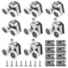 Curved Shower Door Rollers, 8Pcs Shower Glass Door Rollers, Replacement Shower Door Wheels, compatible for Curved Bathroom