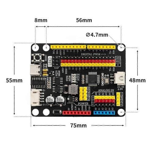 For UNO MOC Pro Development Board Enhanced for Arduino 328P Digital Building Blocks Programming Control Board A 1