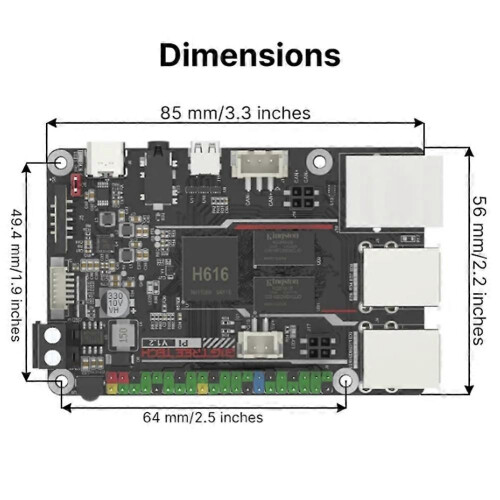 Placa BIGTREETECH BTT PI V1.2 Quad Core Cortex-A53 2.4G WiFi 40Pin GPIO VS compatible con Raspberry 2