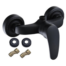 Bateria prysznicowa Simplicity Black Finish Brass z mieszaczem, montowana na ścianie, potrójna bateria