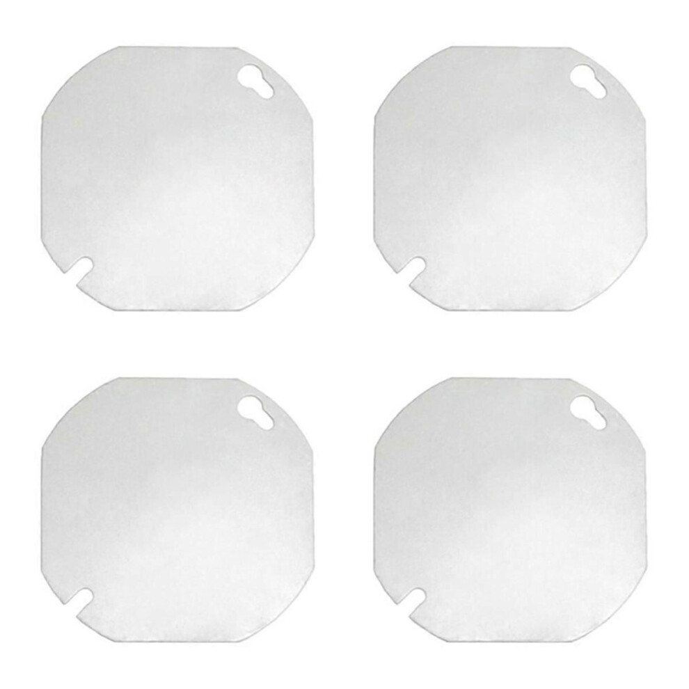 4 Packs Octagon Electrical Box Cover, Galvanized Steel Metal Junction Box Covers, Outlet Box Cover 9319739713183