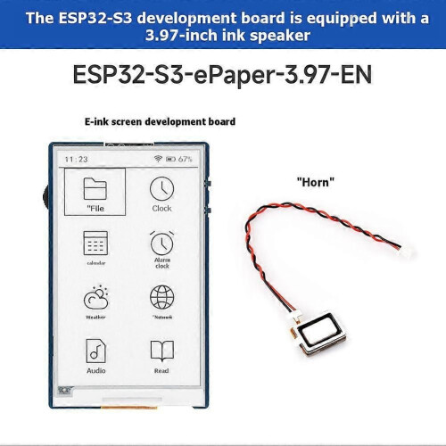 Ασπρόμαυρη οθόνη μελάνης 3,97 ιντσών ESP32-S3, πλακέτα ανάπτυξ 1