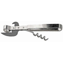 Stainless Steel Can Opener with Corkscrew - Manual Kitchen Tool for Easy Opening
