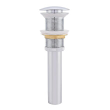 G1 1/4" Brass Bathroom Sink Pop-Up Drain Without Overflow (Silver Chrome)