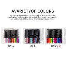 HANDAIYAN 12 Color Matte Liquid Eyeliner Set Eye Makeup Liquid Colorful Eye Liner Waterproof Smudge-proof Long-lasting