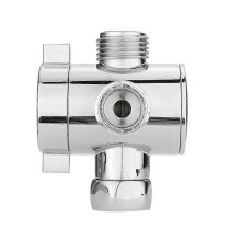 1/2 inch 3-Way T-adapter Diverter Valve Adjustable Shower Head Arm Mounted Diverter Valve Bathroom H