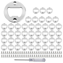 Bottle Opener Insert - 45 Sets Stainless Steel Bottle Opener Inserts Kit with Screws Screwdriver fo
