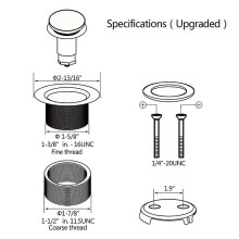 Kit di troppopieno per scarico vasca Gold - Sostituzione universale dello scarico della vasca con set