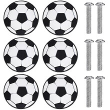 Kids Football Dresser Knobs - Anti-Collision, Easy to Install, 4x4x2cm, Set of 6 for Boys Room