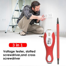 Tester di tensione a cacciavite isolato da 500 V, 2 in 1, reversibile, magnetico, a taglio e a croce,