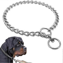 Stainless Steel Dog Training Collar with Chain, Pet Dog Necklace for Obedience