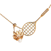 Collana da badminton in metallo elegante 2024, adatta alle donne, ciondolo da badminton delicato, regalo