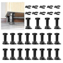 20pcs Adjustable Furniture Legs Cabinet Feet with Board Clips for Kitchen Cupboards and Units