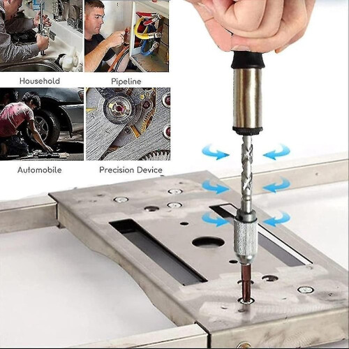 Push Pull Ratchet Screwdriver Adjustment Spiral Ratchet Screwdriver with 5 Replaceable Heads 2