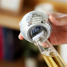 Beer Opener Mirror Design Disco Ball Shape Beer Catcher Mirror Design Opener Mirror Ball Decor Gold