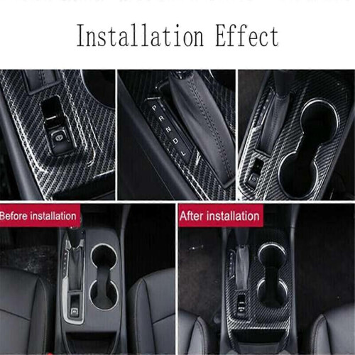 ABS Carbon Fiber Center Control Shift Cup Frame Panel Trim for 2017-2021 1