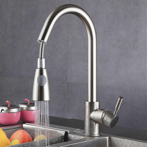Extendable 360 Rotatable Kitchen Faucet with SUS304 Finish for Modern Sinks 1