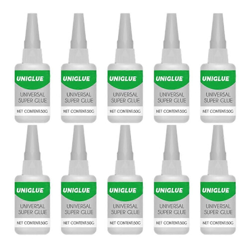 10X Uniglue Universal Ισχυρή Πλαστική Κόλλα Συμβατή με Ρητίνη Κεραμικό Μεταλλικό Γυαλί