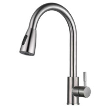 1PC Pull-Out Kitchen Faucet, Cold and Hot Water, Stainless Steel Sink, Extendable and Rotatable Faucet.