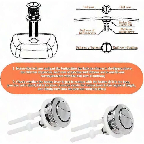 Stainless Steel Dual Flush Push Button for Toilet Tank Replacement 2